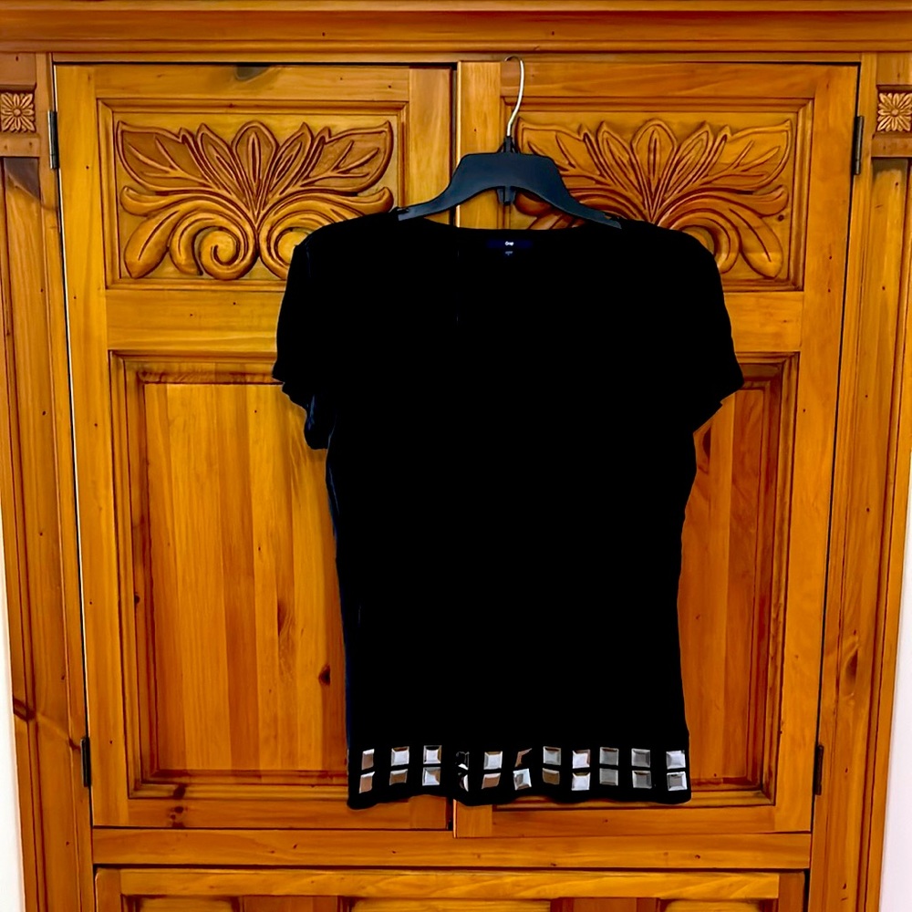 Simple, black, short sleeve shirt by gap size large